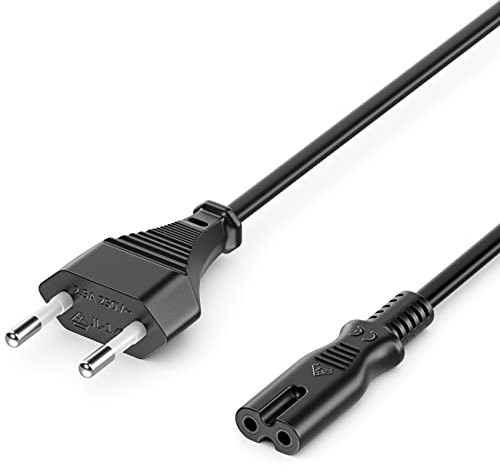 deleyCON 4m Netzkabel Typ C Eurostecker auf C7 Buchse - Schwarz | Stromkabel Euro-Netzkabel Kleingerätekabel Euro 8, für TV, Blu-Ray, Haushaltsgeräte und Netzteile