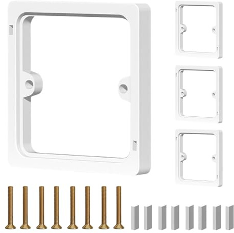 4 Pcs White 1-Gang 10mm Socket Spacer, ABS Single Light Switch Spacer for Electrical Installations, Home Renovation and DIY Projects