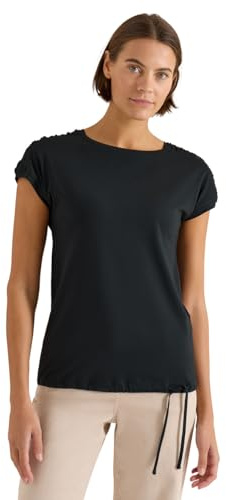Damen Kurzarm Shirt mit Boatneck und Raffung