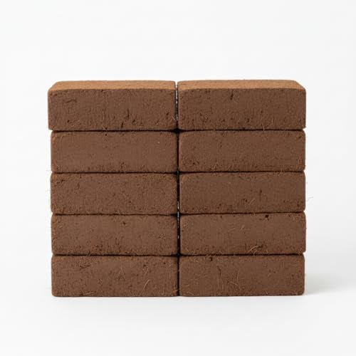 Kokoserde Blumen Erde 650 g Gepresst – Ergibt ca. 9–10 L Substrat je Ziegel – Torffrei, Ungedüngt – Ideal für Anzucht, Zimmerpflanzen, Hydro & Outdoor und Kräftiges Wurzelwachstum (10)