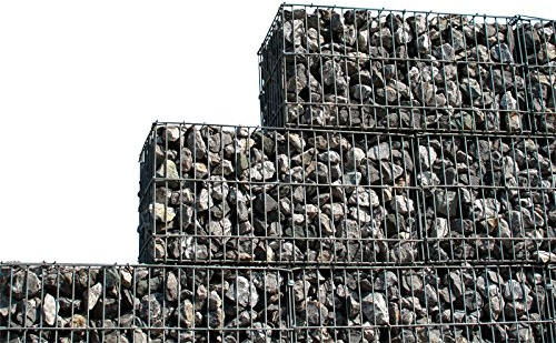 Jet-Line 4er Set Gabionen Sichtschutz Gitterkorb Deko Zaun verzinkt befüllbarer Korb 150x100x30 Gabionenzaun x 4 = 6m Zaun