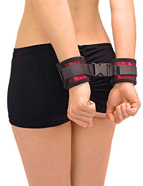 Soft-Bondage Handfesseln Klettfesseln mit Klick-Verschluss (Rot)