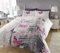 Sleepdown Paris Romance Bettwäsche-Set mit Digitaldruck und Bettdeckenbezug für Schlafzimmer und Tagesbett (Einzelbett), Grau