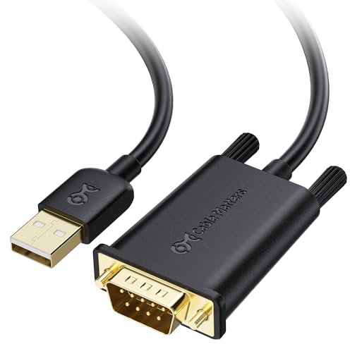 Cable Matters Adaptateur USB vers Série Câble mâle vers mâle (RS232 vers USB 2.0, Série vers USB, USB vers DB9) 1,8m, Supporte Windows 11/10/8/7/Vista/XP, macOS 11.0 ou plus récent