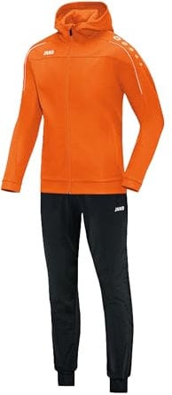JAKO Trainingsanzug Herren & Damen Polyester Classico mit Kapuze Neonorange XXL - Jogginganzug 2-teilig für Sport und Alltag, Jogginghose & Trainingsjacke