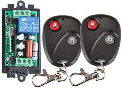 Empfänger & 2 Sender 220 V 1CH RF Funkfernschalter Licht Lampe LED ON Off Schalter kabellose Fernbedienung Schalter 10A Momenrary Toggle Latch Funkfernsteuerung Funkschalter