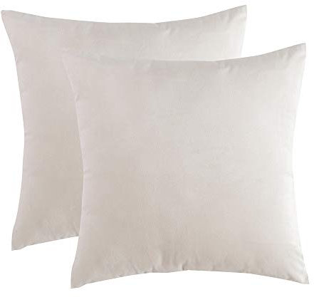 RainRoad Velvet Decorative Throw Pillow Covers Cushion Cover Pillow Case for Sofa Couch Bed Chair,Soft Square Cream Throw Pillows 18x18 Inch,Set of 2
