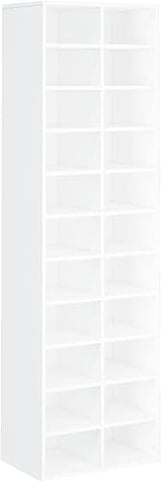vidaXL Schuhschrank mit 22 Fächern Schuhständer Schuhablage Schuhaufbewahrung Flurregal Standregal Flur Diele Weiß 54x34x183cm Holzwerkstoff