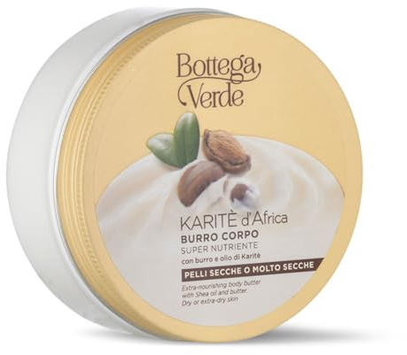 Bottega Verde, Karite d'Afrika – Super pflegende Körperbutter – mit Sheabutter und Karite-Öl (150 ml) – trockene oder sehr trockene Haut