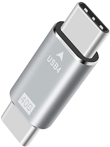 Duttek Adaptador USB 4 a USB C, USB 4 Macho a PD USB Tipo C Macho Adaptador Compatible con transmisión de Audio y Video de 40 Gbps Compatible con Thunderbolt 3, USB3.1, transmisión USB2.0