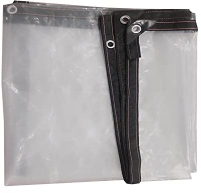 ZXCVASDF Bâche Transparente, Balcon Pluie Couverture, Coupe-Vent Bâche, Bache pour Terrasse, Épaissir 0.3mm, Indéchirable, avec Oeillets, pour Jardin, Serre, Personnalisable,1x1m/3.2x3.2ft