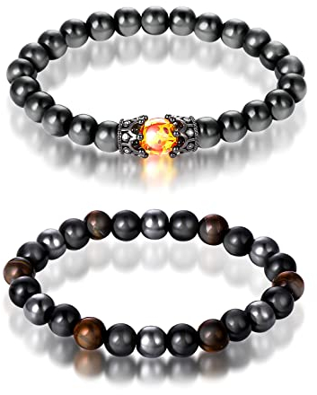 Yolev Obsidian Armband für Herren und Damen mit Dreifachem Schutz und Magnetarmband für Glück und Wohlstand