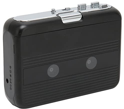 Tragbarer Kassettenspieler, Bluetooth-Kassettenspieler, UKW-Radio, Stereo, Walkman-Kassettenspieler/-Recorder mit Kopfhörer, Auto-Reverse-Funktion(Schwarz)