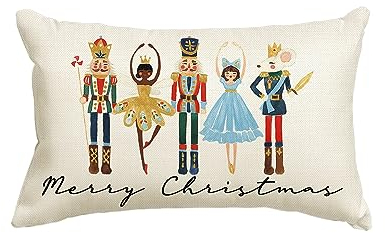 Artoid Mode Aquarell Nussknacker Merry Christmas Weihnachten Kissenbezug, 30x50cm Winter Zierkissenbezug Couch Wohnzimmer Deko