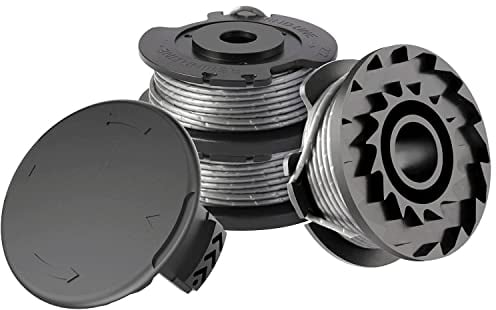 XIJIANG 3Pcs Rasentrimmer Fadenspule, Φ1,65 mm 4,9 m Trimmer-Ersatzspulenfaden + F016F04557 Spulenabdeckung, Autofeed-Nylonspulen für Bosch Art 23 SL Art 23-28 Art 2300 Art Easy 26 SL Rasentrimmer