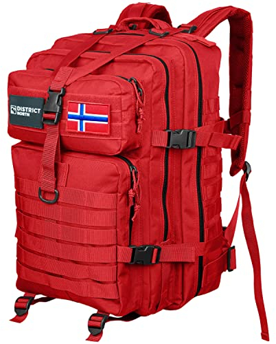 District North Taktischer Rucksack 45l My Fellow - Das 900D-Original - Mittelgroßer Outdoor Rucksack - Wanderrucksack Militär Rucksack (Rot Mk.II Norwegen)