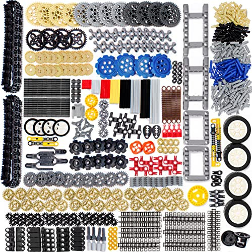 ASTEM Technic Parts 826Pcs Últimos diferenciales Ruedas Cadena Eslabón Conector Juntas Pista Tanque Rueda Amortiguador Ruedas Conectores Construcción Cadena Eslabón Pernos Amortiguador