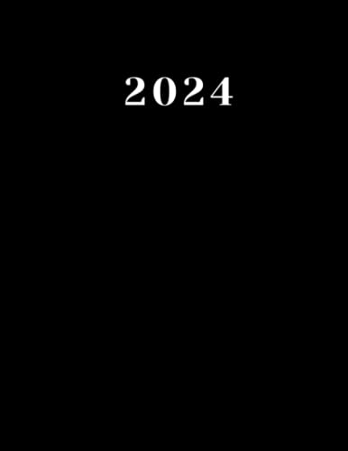 2024: A4 Terminkalender | Monatsplaner 2024 | 1 Woche auf 2 Seiten | Jan - Dez Wochenplaner mit Zeit 5:00 - 23:00 | Organizer Wochenkalender | süße Abdeckung Kalenderbuch | schwarze Abdeckung