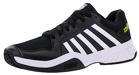 K-Swiss Court Express Pickleball Schuh für Herren, Schwarz/Weiß/Nachtkerze, 44.5 EU