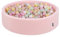 KiddyMoon Piscina di Palline 120X30cm/300 Palline Colorate Grande Tondo per Bambini, Fabbricato in EU, Rosa:Beige Pastello/Giallo Pastello/Bianco/Menta/Rosa Chiaro