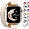 Juntan Double Leather Strap Compatible with Apple Watch 38 mm 40 mm 41 mm 42 mm 44 mm 45 mm, Slim Leather Watch Strap Tour Bracelet Replacement for iWatch SE Series 8 7 6 5 4 3 2 1,, Polar star