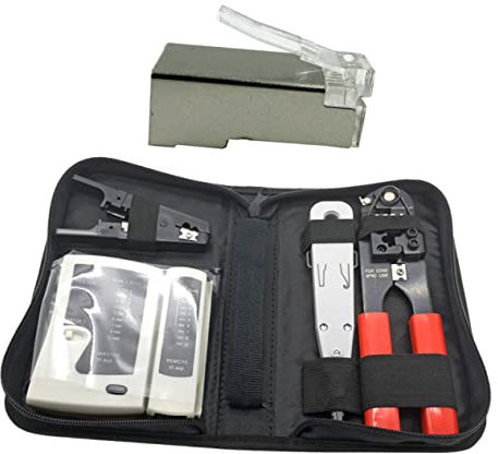 Amosfun -teiliges Set Messgerät Netzwerktest-tools Netzwerk-crimp-crimper Netzwerk-toolkit Ethernet-crimper-kit Netzwerkinstallationstool Abisolierwerkzeug Haushalt Rj45 Telefonleitung