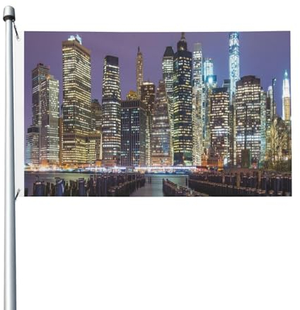 New York City Flagge, 90 x 150 cm, doppelseitig, Gartenflaggen, Willkommensflaggen, Banner, Dekoration für Hof, Veranda, Rasen