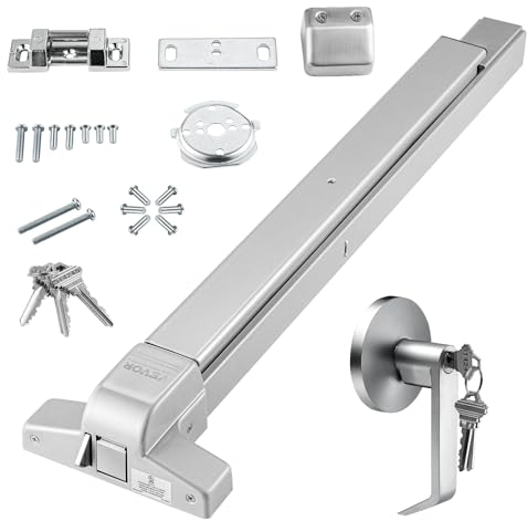 VEVOR Serrure Anti-Panique Universelle pour Porte de Sortie 71-104 cm de Largeur Dispositif Anti-Panique pour Issue de Secours Barre 1 Carré Évacuation Rapide pour Centres Commerciaux Hôpitaux Hôtels