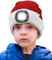 ATNKE Kids LED Beleuchtete Mütze mit Licht,Wiederaufladbare USB 4 LED Laufmütze Extrem Heller Lampe Winter Warme Stricken Mütze Großartig Geschenke für Jungen und Mädchen/White/Red Christmas