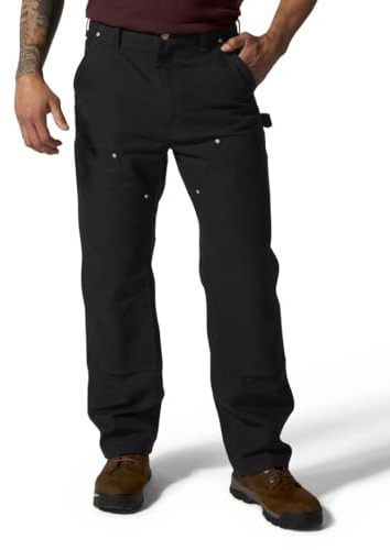 Carhartt Men's Iconic B01 Firm Duck Double-Front Dungaree, Black, W32 x L32