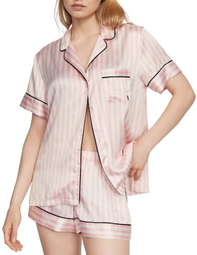 Victoria's Secret Satin Short Pajama Set CS Satin SPJ Donna (Pacco da 1)