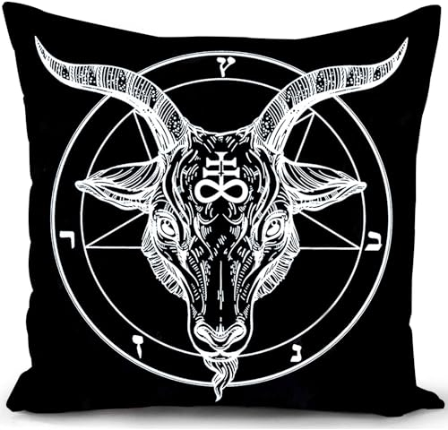 KUNQIAN Kissenbezug Gothic schwarz Kissen Geschenke für Frauen Witch Kissen deko für sofakissen kissenbezüge dekokissen couchkissen kissenhülle Sofa Schlafzimmer Zimmer zierkissen 40x40cm