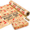 Papier Kraft Rouleau avec Design de Père Noël - 15 m x 43 cm Rouleau Papier Cadeau avec 2 Ficelles en Jute - Idéal comme Emballage Cadeau et Papier Cadeau Noël.