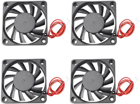 Jopto 4PCS Mini Brushless Silent Cooling Fan 60x60x10mm 6010 DC 24V Fan With 2 Pin Terminal Compatible With 3D Printer PC CPU Computer Cases For DIY With 30cm 11.81inch Cable