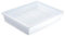 Tradineur - Pack de 3 bandejas frigoríficas de Almacenamiento con Tapa y Rejilla, plástico, Reutilizable, descongelar Alimentos, Fabricado en España - 4 litros - 35 x 27,5 x 6,5 cm - Blanco