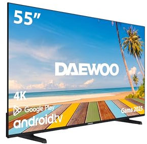 Daewoo 55DM60UA - Android TV 55 Pulgadas 4K HDR, Dolby Vision & Dolby Atmos, Chromecast Built In, Bluetooth, Compatible con Google Assistant