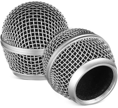 HEMOTON 2pcs Microphone Replacement Mic Grille Replacement Microphone Head Mesh Cover Compatible with Shure SM58, SM58-LC, SM58S,SV100 Mic Head Cover