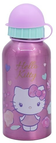 Botella de aluminio para niños - cantimplora infantil - botella de agua reutilizable de 400 ml de Hello Kitty