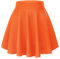 Damen Casual A Linie Hoch Taille Mini Rock Elegante Pull On Elastische Skater Kurz Röcke(XXL, Orange)