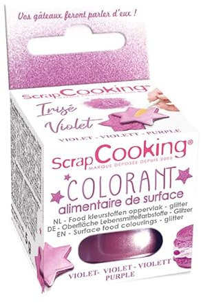ScrapCooking - Colorants de Surface Violet - Colorant Alimentaire Poudre Irisée - Pour Pâtisseries, Biscuits, Macarons, Chocolats & Pâte à Sucre - 4088