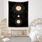 Wandtuch Mondphasen-Design: Sonne Und Mond Mit Sternen Wand Dekoration Ideal Wandbehang Mehrzweck Wandteppich Für Zimmer Wohnheim Schlafzimmer 130x152cm