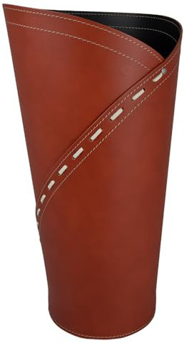 LIMAC Design KATRINA Porte-parapluie design en cuir, porte-parapluies moderne d'intérieur, récipient pour parapluies, avec bac d'égouttement amovible, fabriqué en Italie. (Bordeaux)