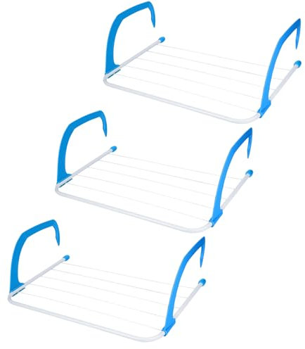 Pegs It Radiator Clothes Drying Rack | Foldable Indoor 6-Bar Airers | Over Radiator Clothes Airer with Adjustable Arms | Caravan Airer for Balconies, Windows, Doors (Pack of 3)