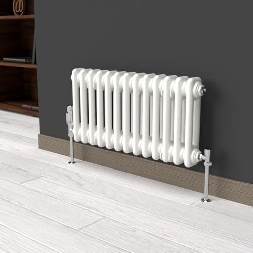 Lux Heat White Horizontal 2 Column Traditional Radiator 300mm (H) x 605mm (W)
