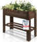 PATKAR® Hochbeet Holz [RÜCKENSCHONENDE HÖHE] - Premium Hochbeet Balkon oder Garten (Made in Europe) - Pflanzkasten Hochbeete-Kit - Kräuterbeet Balkon Hochbeet - Hochbeete für Garten Holz (1, Braun)