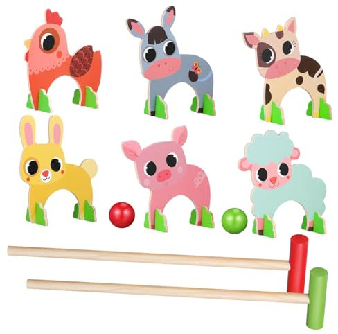 BESTonZON Jeu De Croquet Animalier Jouets pour Garçon Fille pour Garçon Fille Jouets De Reconnaissance Cognitifs