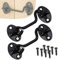 LEPEVNEY 3-Inch Stainless Steel Black Cabin Hook Latch & Eye Hook Garden Gate Latch Door Hold Open 2Pack
