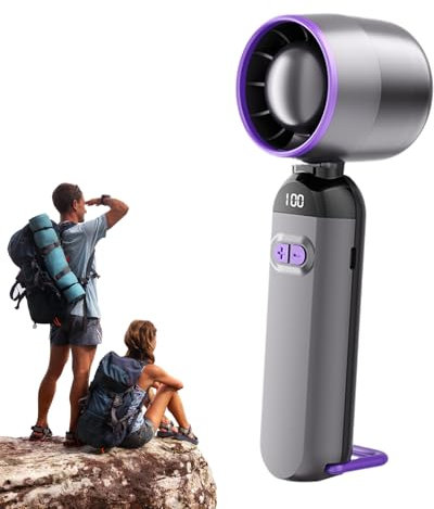 Lnhgh Ventilateur portable - Sans pales - Compact - Pour bureau - Silencieux - Avec 100 niveaux - Rechargeable - Pour les voyages, le camping, la chambre à coucher