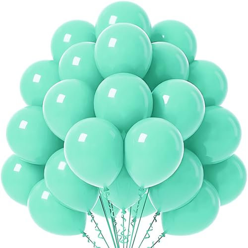 DazzJoy 10 Zoll Mintgrüner Luftballons Grün,20 Stück Macaron Grüne Luftballons Helium Geeignet,Luftballon Türkis für Hochzeit Deko,Helium Ballons Geburtstagsdeko Partydeko