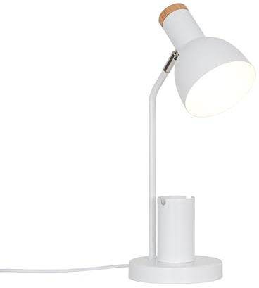 Nordlux Devone Tischleuchte Weiß – Flexibler Leuchtenkopf, E27-Sockel, 150 cm Kabel, IP20 – Ideal für Schreibtisch, Kinderzimmer oder Nachttisch